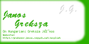 janos greksza business card